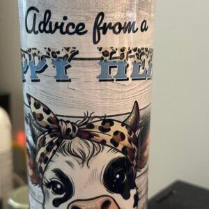 ADVICE FROM A HAPPY HEIFER COW STAINLESS STEEL TUMBLER